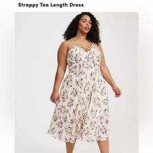 Torrid Floral Strappy Tea Length Dress Size 2x